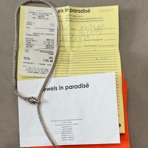 John Hardy Sterling Silver Necklace w/diamonds- beautiful. Paid 1,785.00